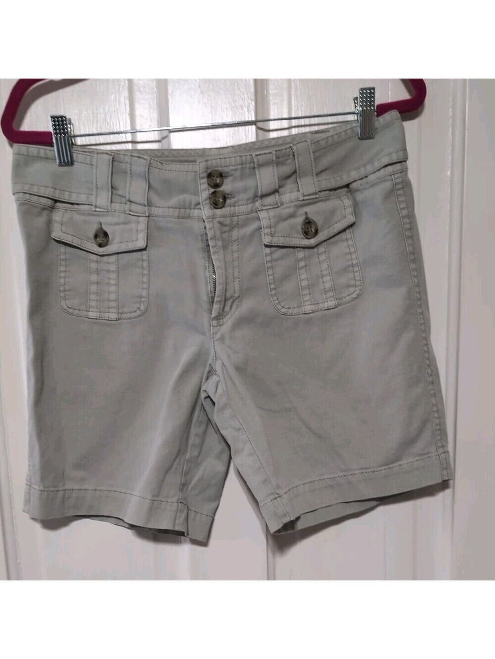 Sundance Utility Shorts Front Pockets Light Gray Camping Hiking Womans 6(1450)C